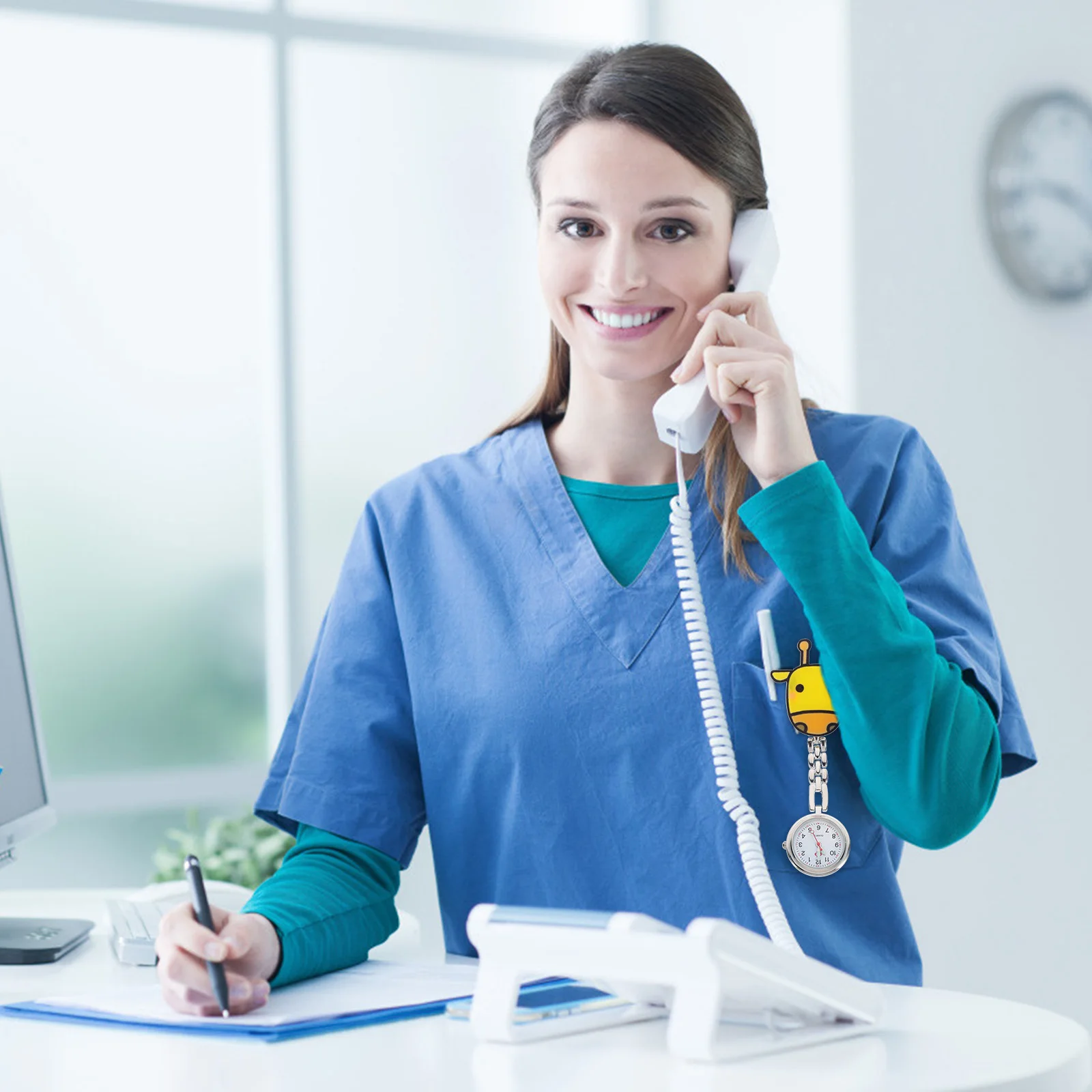 Nurse Watch Cartoon Pattern Quartz Pocket Watch Durable Material Excellent Texture Practical Portable Gift Female Nurse Doctor