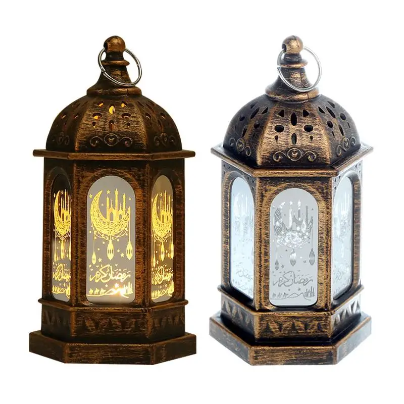 2 PCS Ramadan Lantern Eid Lamp Ornament Arabic -Fitr Wind Moroccan Decor Party Ramadan Wind Lamps Moroccan Lamp Adorns