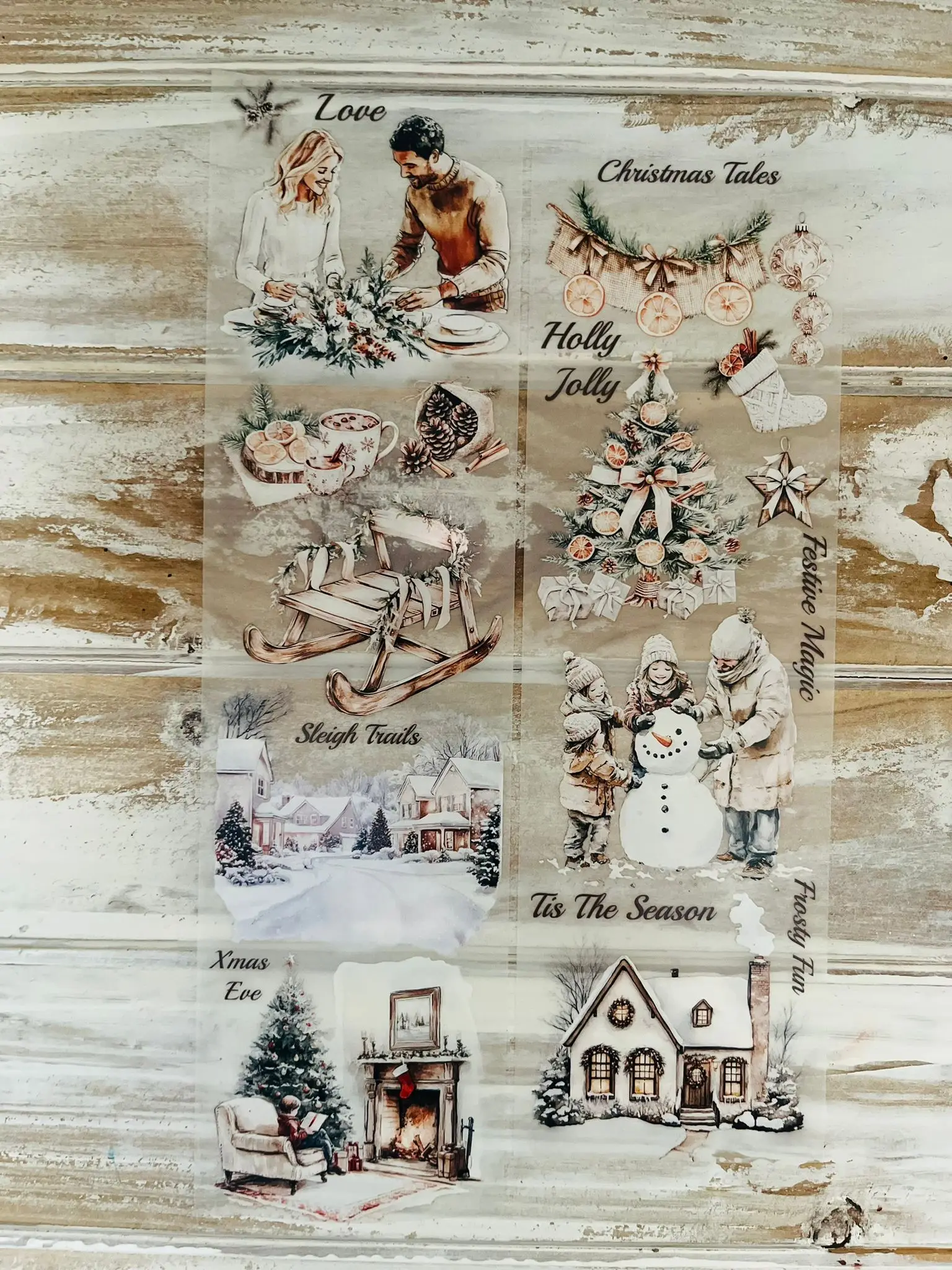 SCS Studio Vintage Merry Moment Washi PET Tape for Card Making Decoration DIY Scrapbooking Plan Stickers
