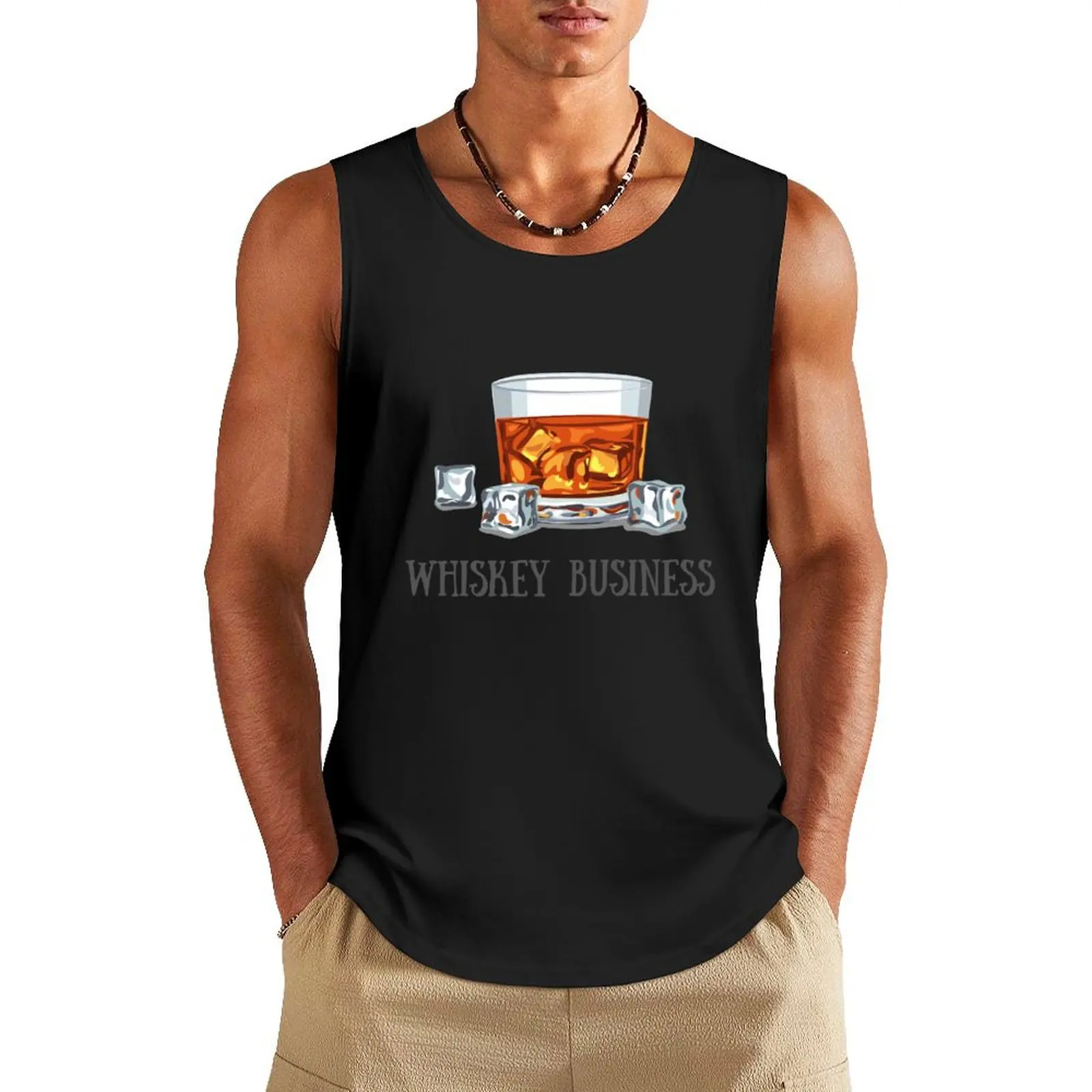 Whiskey Business, Risky Business Pun Tank Top Men's vest gym clothes man fitness Muscle fit Body man