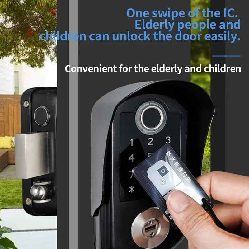 New Arrival Waterproof Intelligent Biometric Locks  Wifi  Smart Aluminum Door Lock