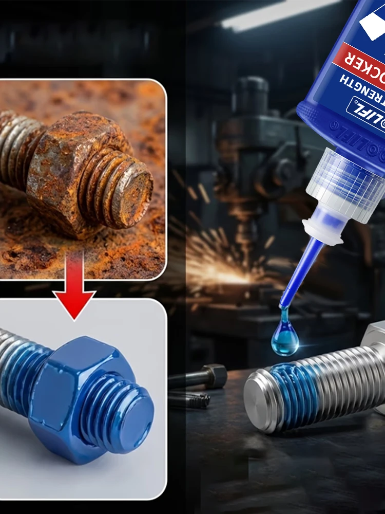 Mittelfester 243 Gewindedichtstoff 271 Schraubenkleber Anaerober Klebstoff Anti-Locker-Gewindesicherung für Metallbolzen, Muttern und Befestigungselemente