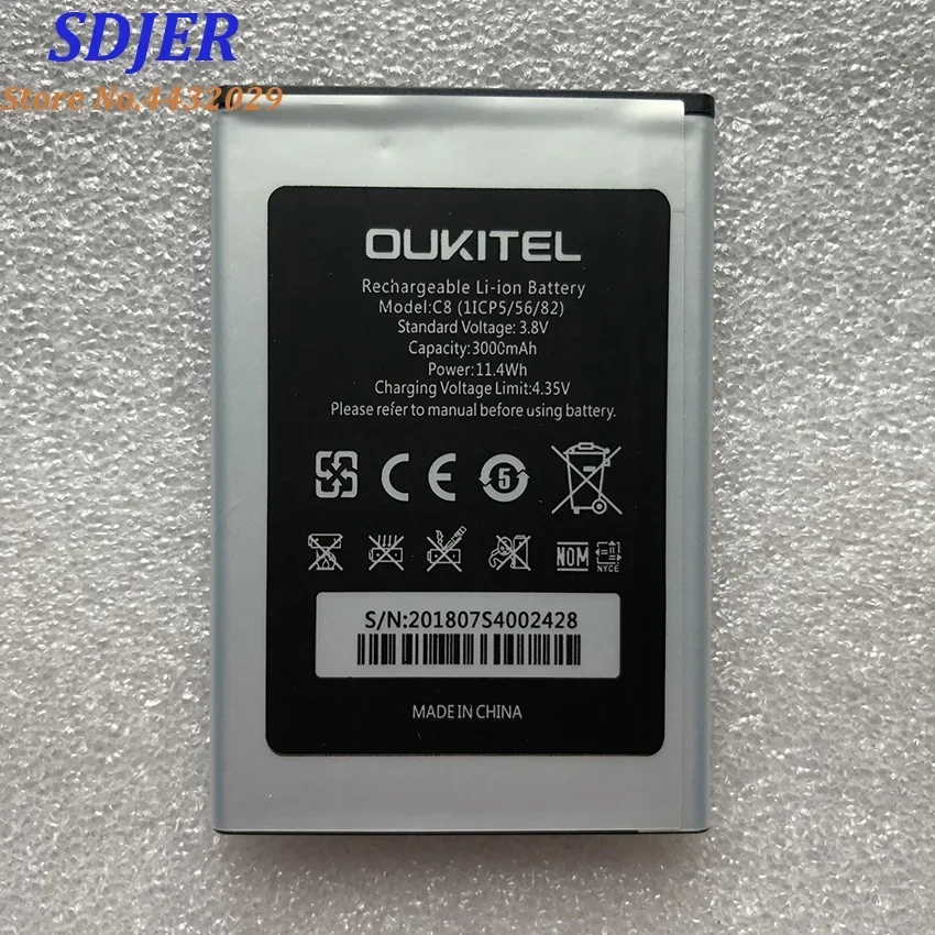 100% New Battery for Oukitel C8 3000mah Special Spare     Mobile Phone