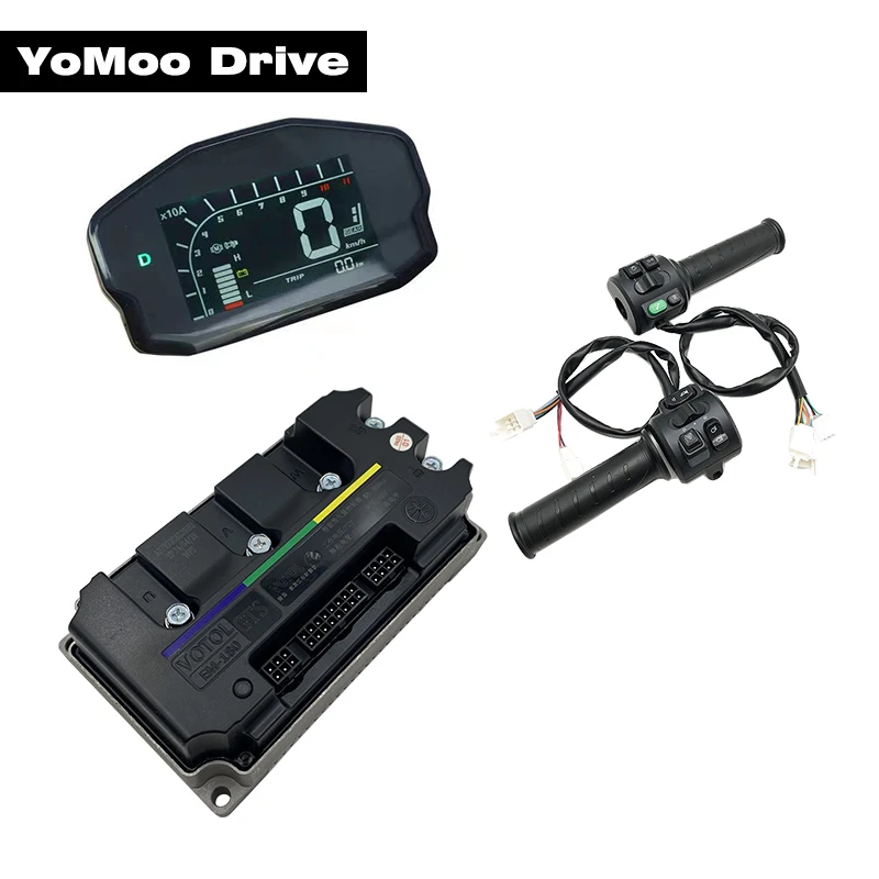 

VOTOL EM180 GTS 48V- 72V Boost 250A Peak 490A 3KW-5KW FOC PMSM BLDC Programmable Controller with DKD Display, T08 Throttle