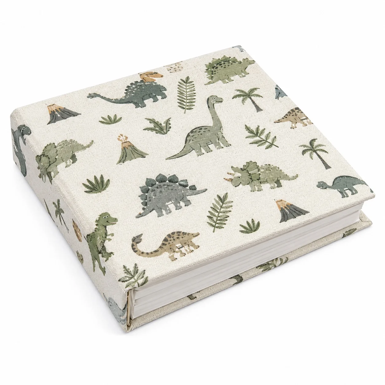 

Mini Film Book Album with Dinosaur Fabric Cover, Hard Frame, Acid-Free Dustproof PP Pockets, Holds 100 Photos, Compact Case