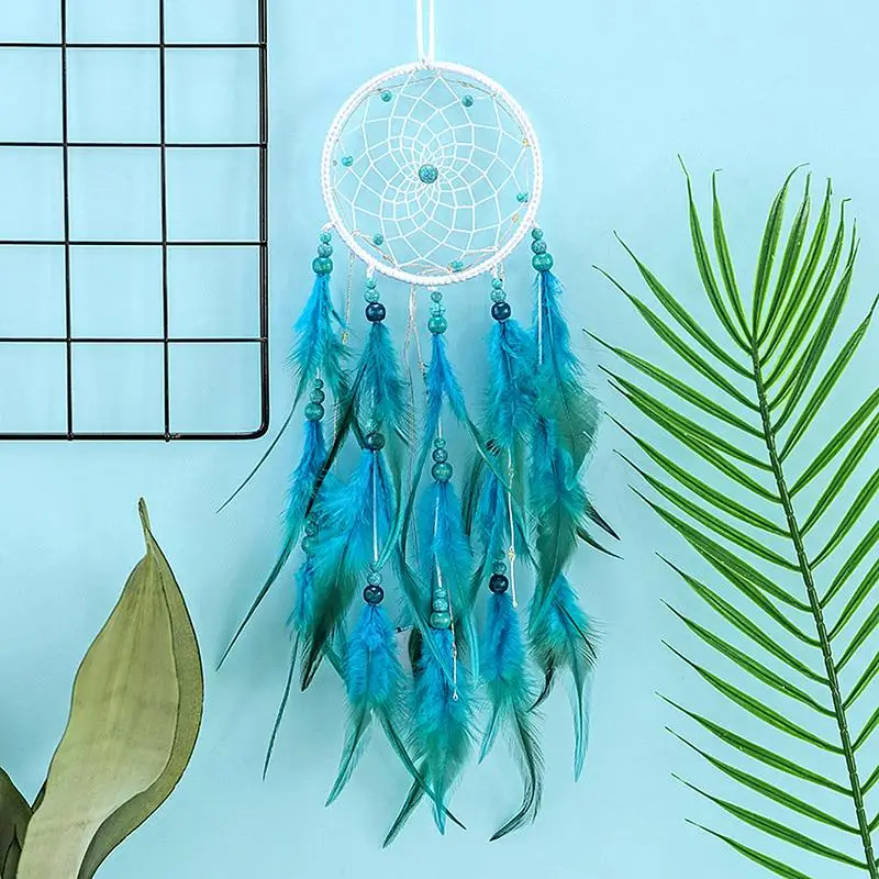 Dreamcatcher Pendant Handmade Dream Catcher Wall Decoration with Lucky Pendant Beads Wall Hangings Decor For Room Party Wedding