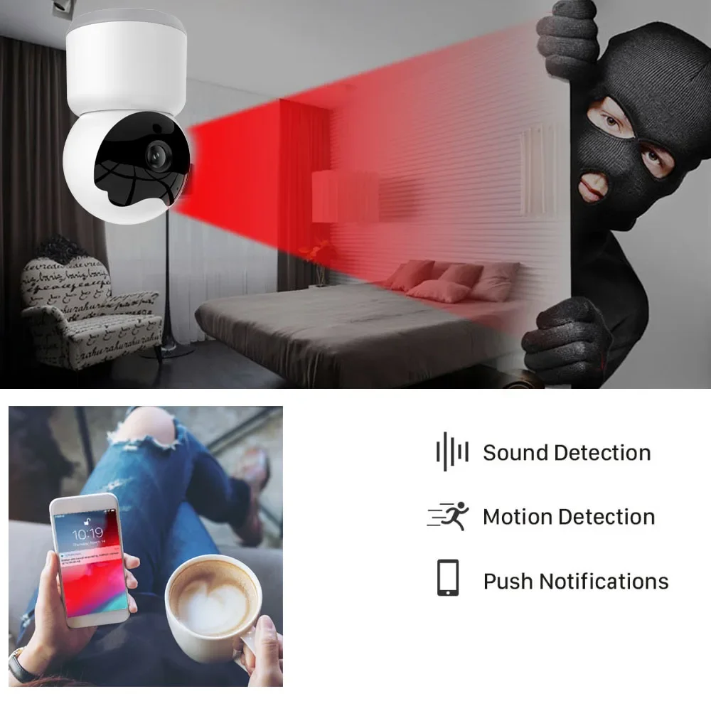 Inteligentna kamera Tuya 3MP WIFI Bezprzewodowa kamera bezpieczeństwa w domu IR Night Vision Dwukierunkowa niania audio dla zwierząt domowych