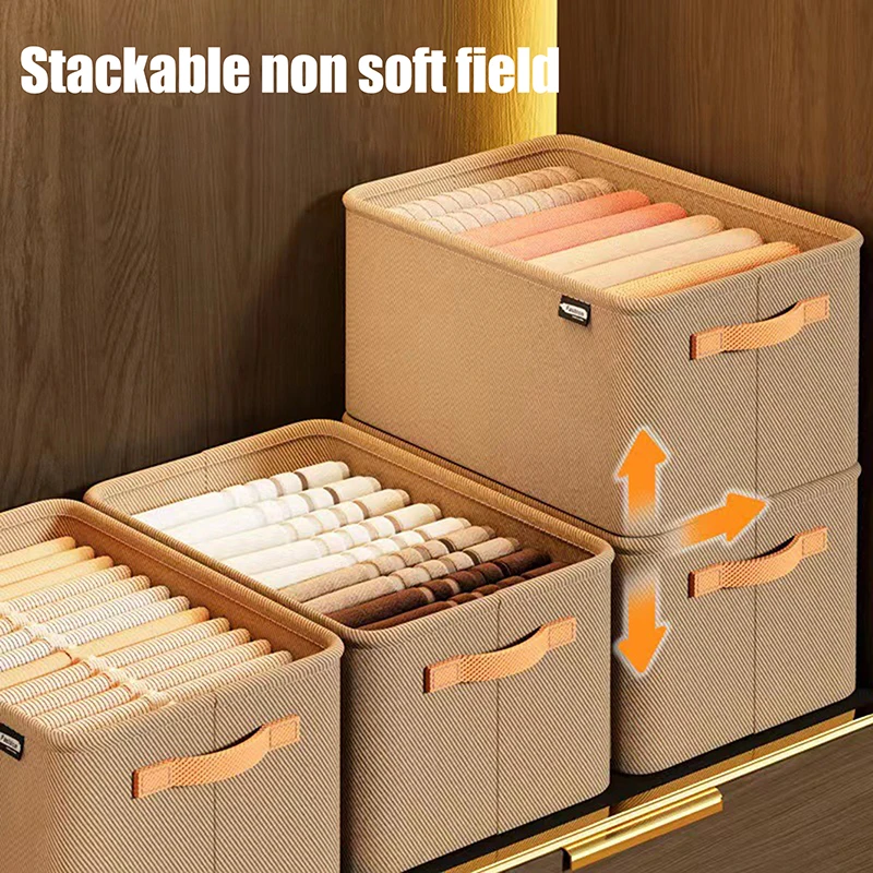 【M】Clothes Organizer Non-Woven Wardrobe Clothes Storage Box For Underwear T-Shirt Jeans Storage Basket Sundries Organizer