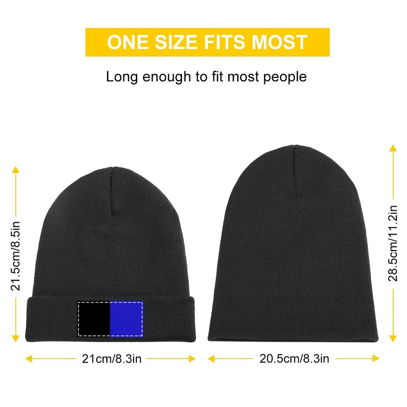 Blue and Black - Color Block 2 Knitted Cap Icon Snapback Cap Luxury Man Hat Hat Beach Women Hats Men's