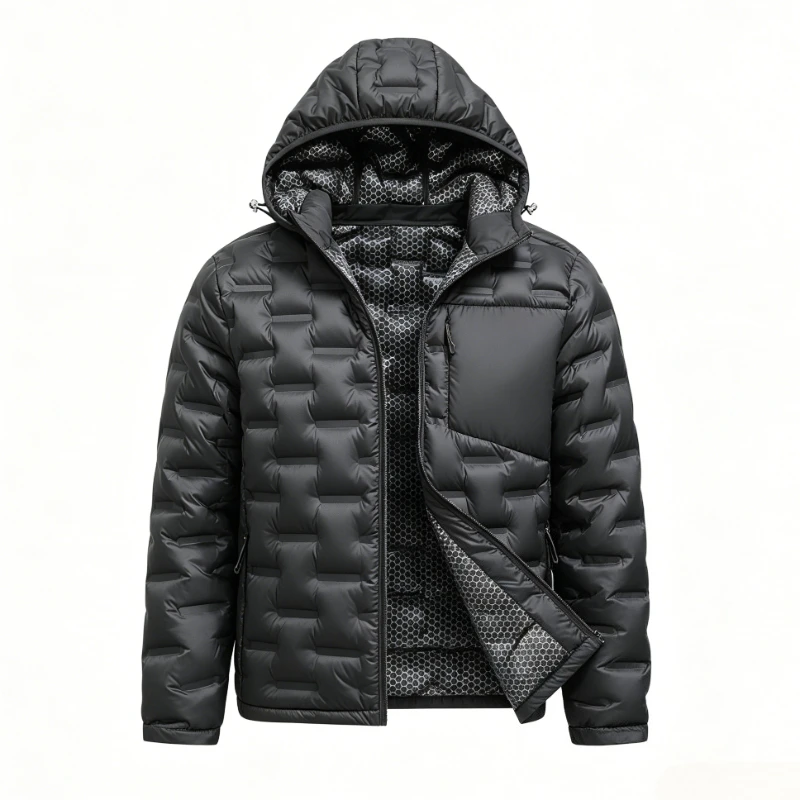 Graphene Self-heating Puffer Jacket Men Solid Windproof Pleated Padded Jackets Brand Classical Warm Winter Down Coat Male Parkas