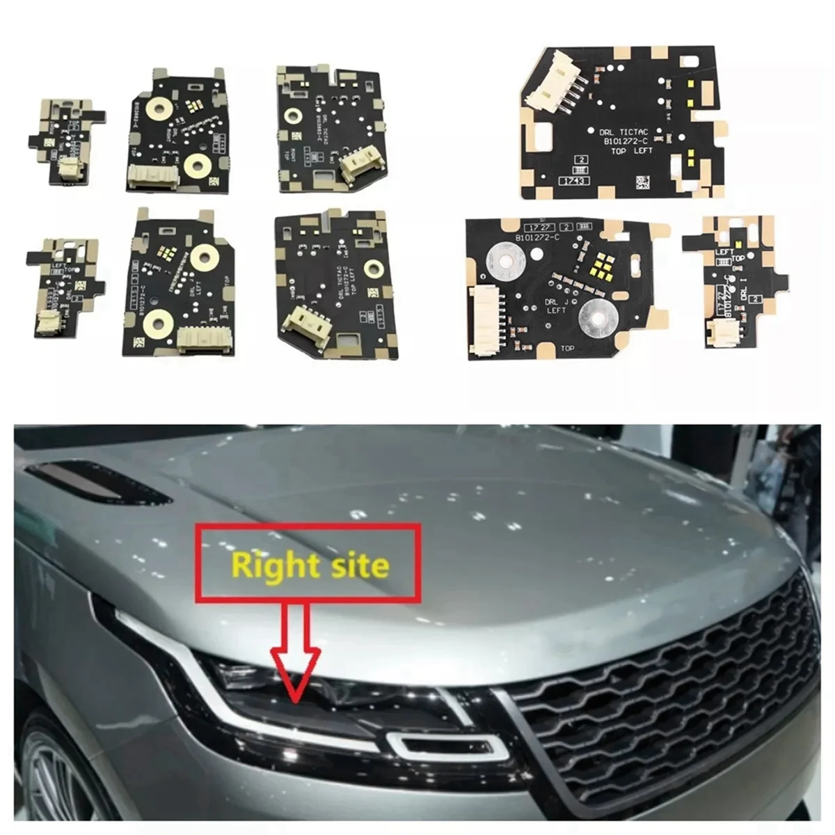 LEDヘッドライトチップ付きDRLボード,車のデイタイムランニングボード,レンジローバーベラーに適しています,2018-2021