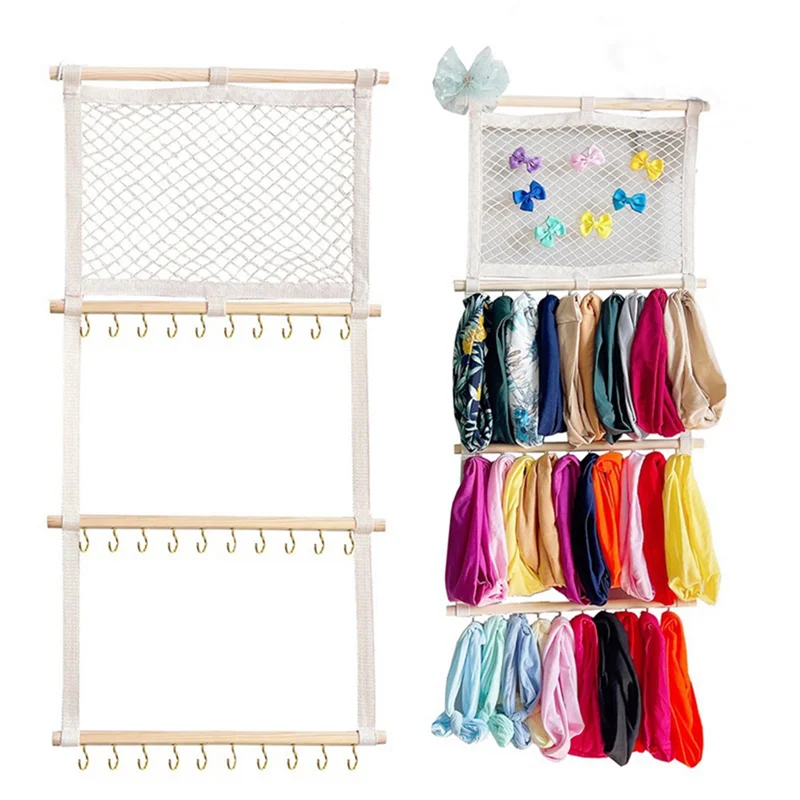 แถบคาดศีรษะผู้ถือผม Bows Organizer สําหรับหญิง,เด็ก Headbands อุปกรณ์เสริมผมจัดเก็บแขวนผนังตกแต่ง