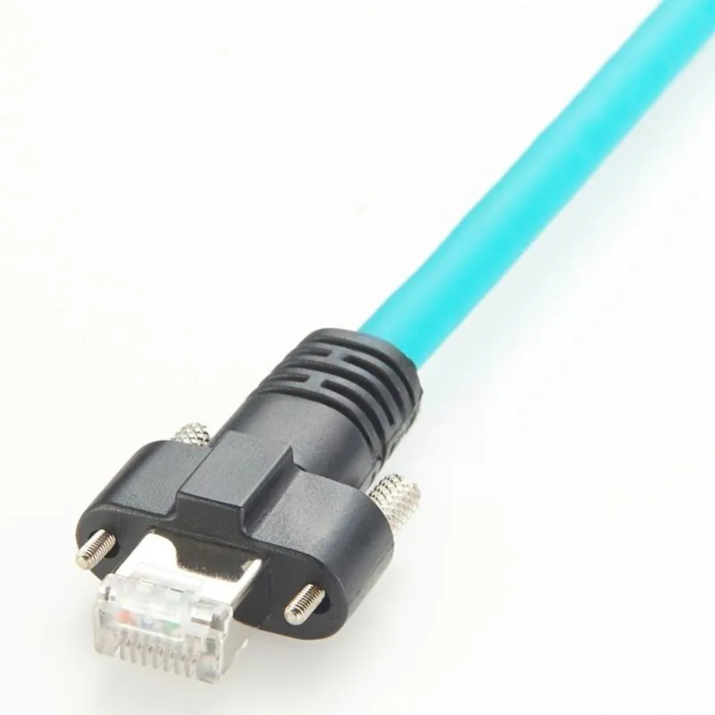 Super Sale New CAT6A RJ45 GigE Cable with Lock, 10 Gigabit Shielded Snagless RJ45 100W PoE Patch Cord, Horizontal Locking 2m
