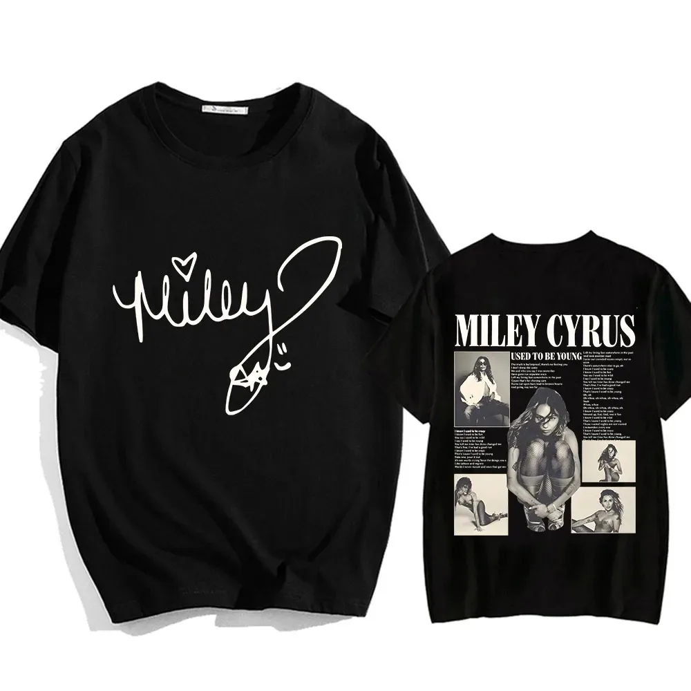 Singer Miley Cyrus T-shirt Cotton Graphic Printing Tee-shirt Short Sleeve Summer O-neck Tshirts Casual Women Men Funny Tees Tops