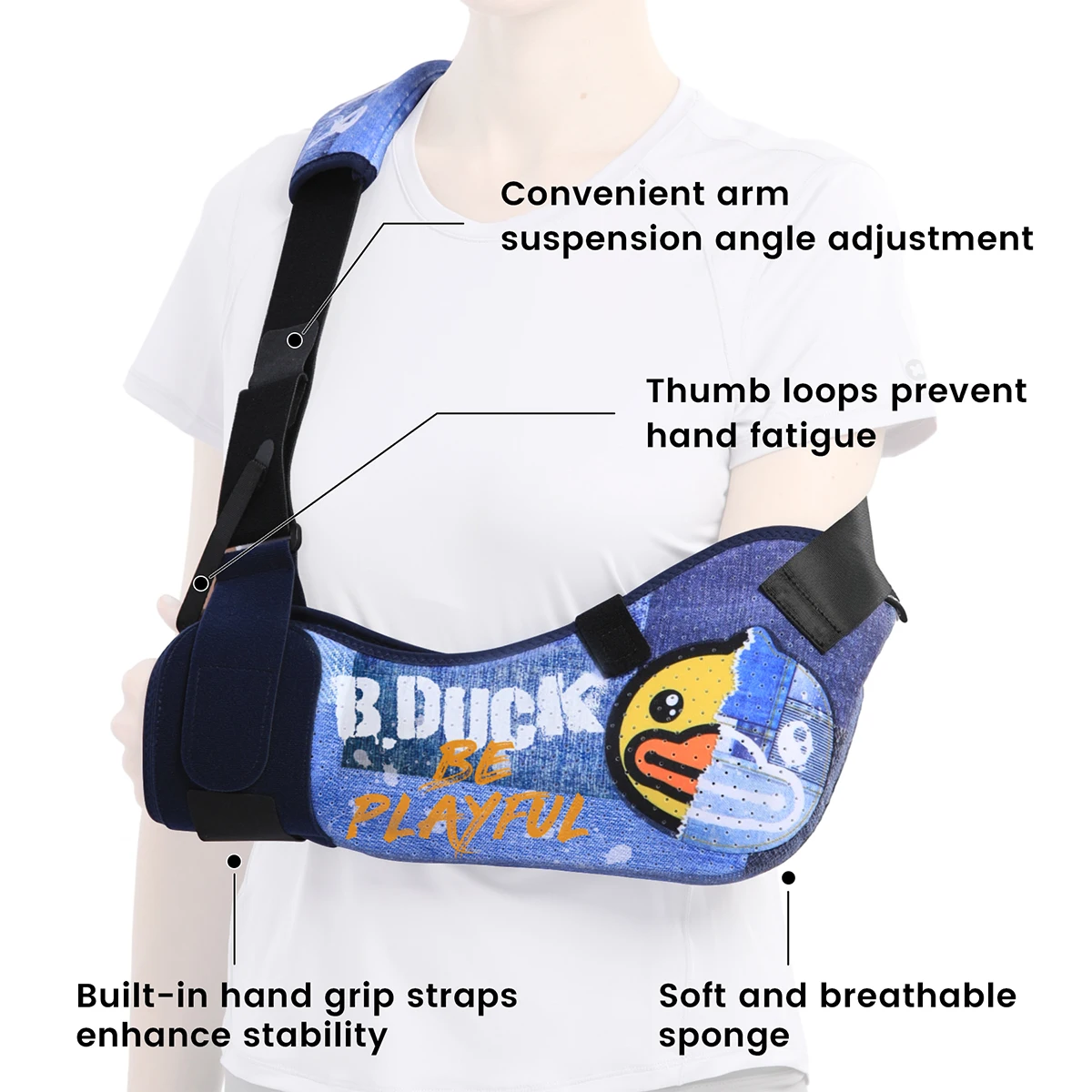 VELPEAU Arm Sling Medical for Broken Hand, Fracture and Dislocation Forearm Support Arm Brace for Shoulder Injury for Adults