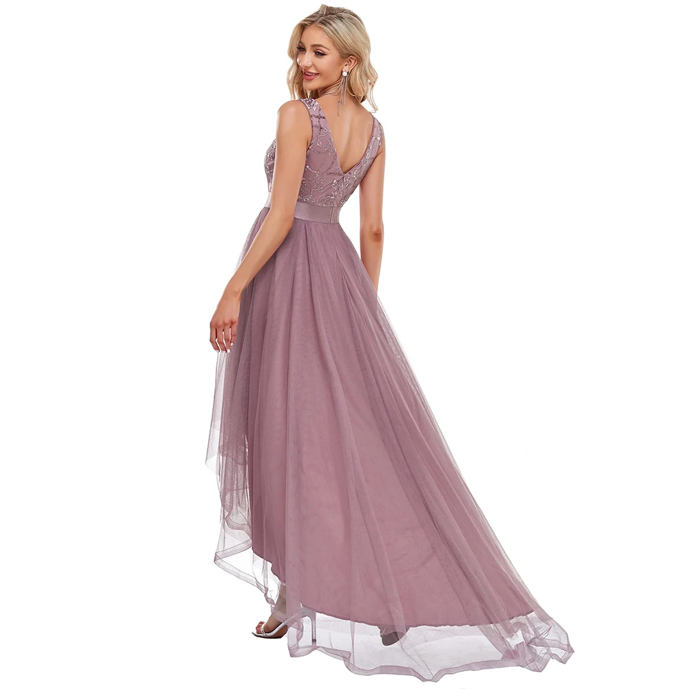 Maßgeschneidertes Damen-Kleid mit V-Ausschnitt, plissierter Taille, kurzen Ärmeln, Hochzeitsgastkleid, Chiffon-Brautjungfernkleider, Kleid für die Brautmutter