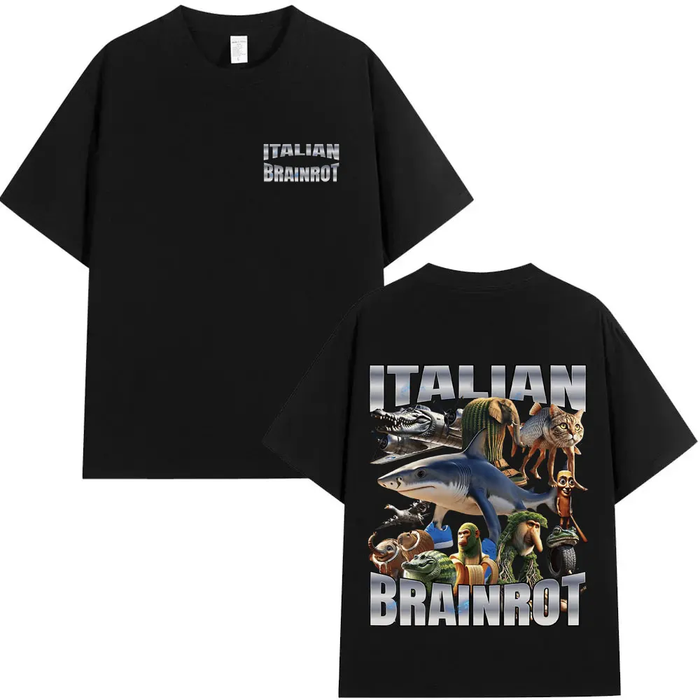 

Hot Sale Italian Brainrot Tralalero Tralala Tung Tung Tung Sahur Bombardiro Crocodilo Funny T Shirts Men's Casual Humor T-shirts