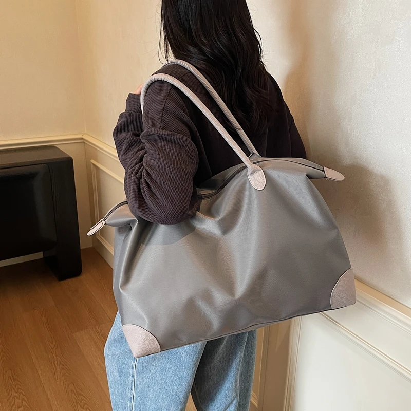 

2025 большая вместительная холщовая сумка-тоут, новая модная сумка-оксфорд, новая женская простая сумка на плечо, женские водонепроницаемые сумки для покупок