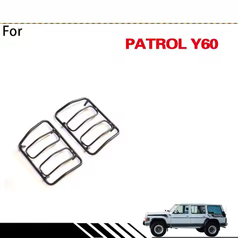 Rear Lamp Hoods For Nissan Patrol Y60 Tail Light Cover Stainless Steel NISSAN SAFARI Y60 Lights Protective Exterior Accessories