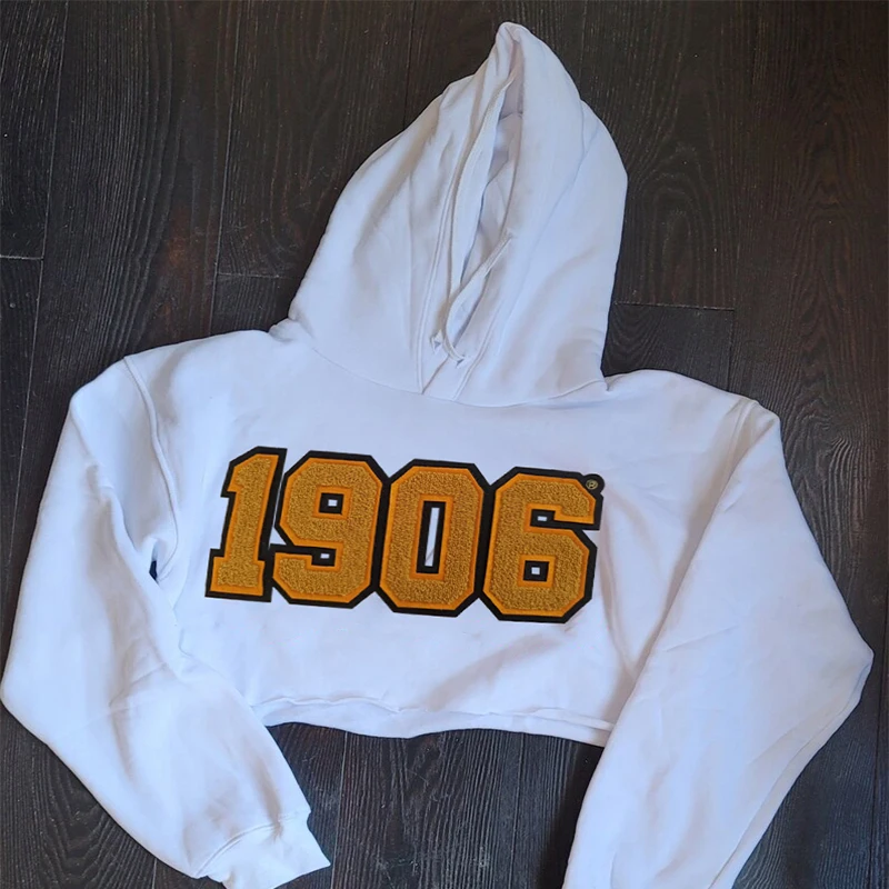 Chenille Old Gold Greek Number 1906 Alpha Phi Alpha Fraternity Towel Embroidery Hot Press Iron Patch for Man\'s Jackets Hoodies
