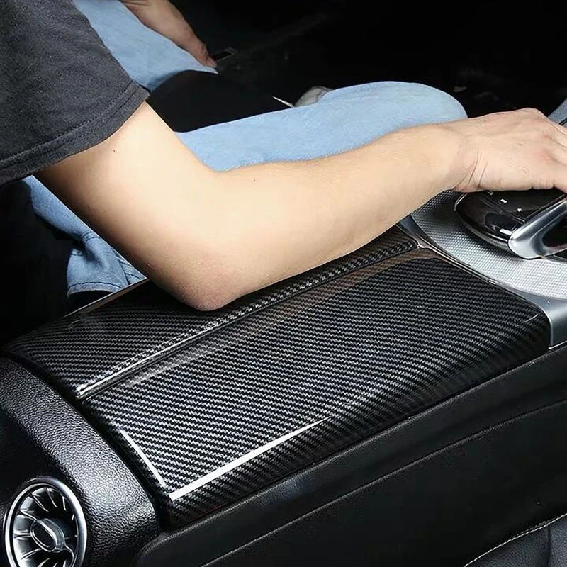 

Для Mercedes-Benz C-Class C180L C200L GLC260L GLC300L W205: накладка на панель центрального подлокотника, кнопка управления, аксессуары для интерьера автомобиля