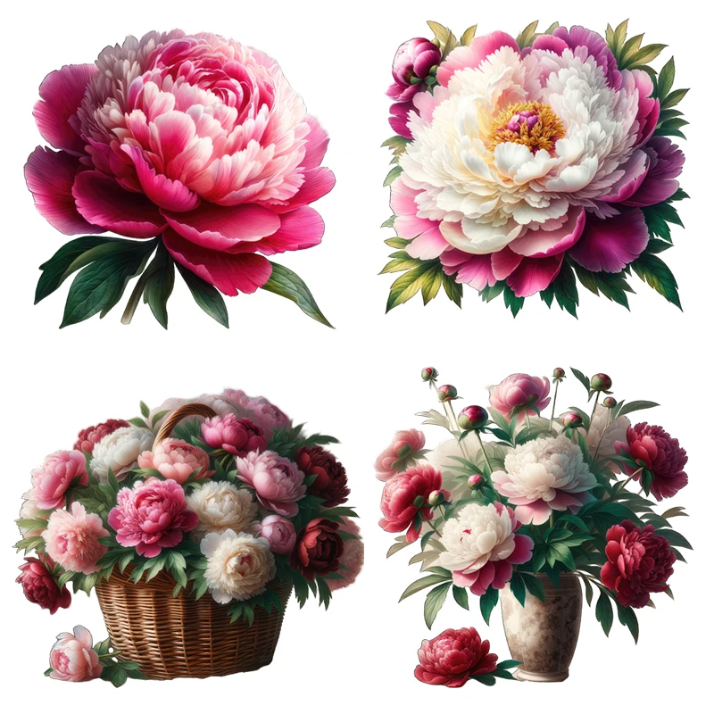 Three Ratels QCF343 Beautiful Peony Flowers art Stickers for home Decoration  Toilet decals personalized car hood stickers