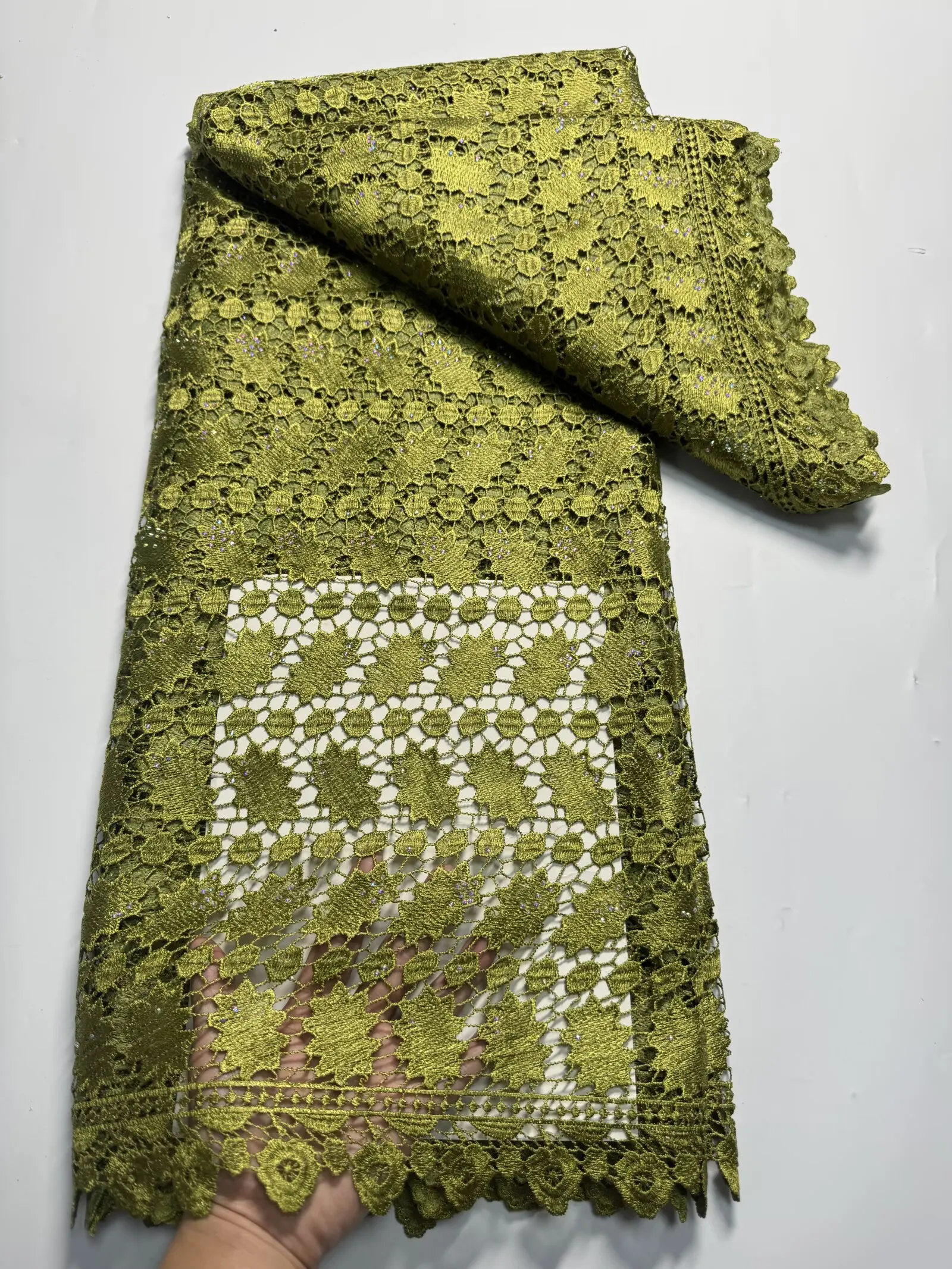 

2025 African French Guipure Cord Lace Fabric Hot Sale Nigerian Milk Silk Cord Lace Fabric For Women Wedding Party Dresses Sewing