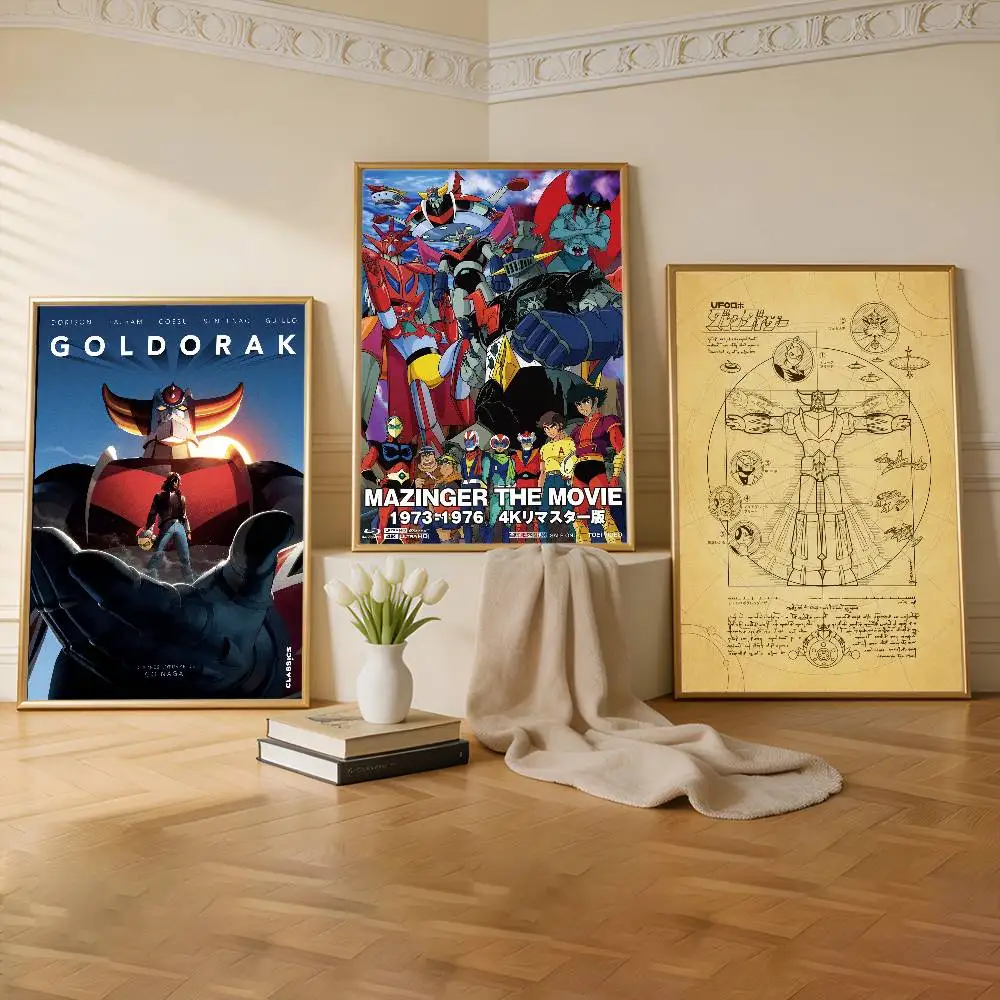 U-Ufo R-Robot Goldrake - Póster autoadhesivo de primera calidad con impresión HD, adhesivo removible para pared, para decoración del hogar y comercial