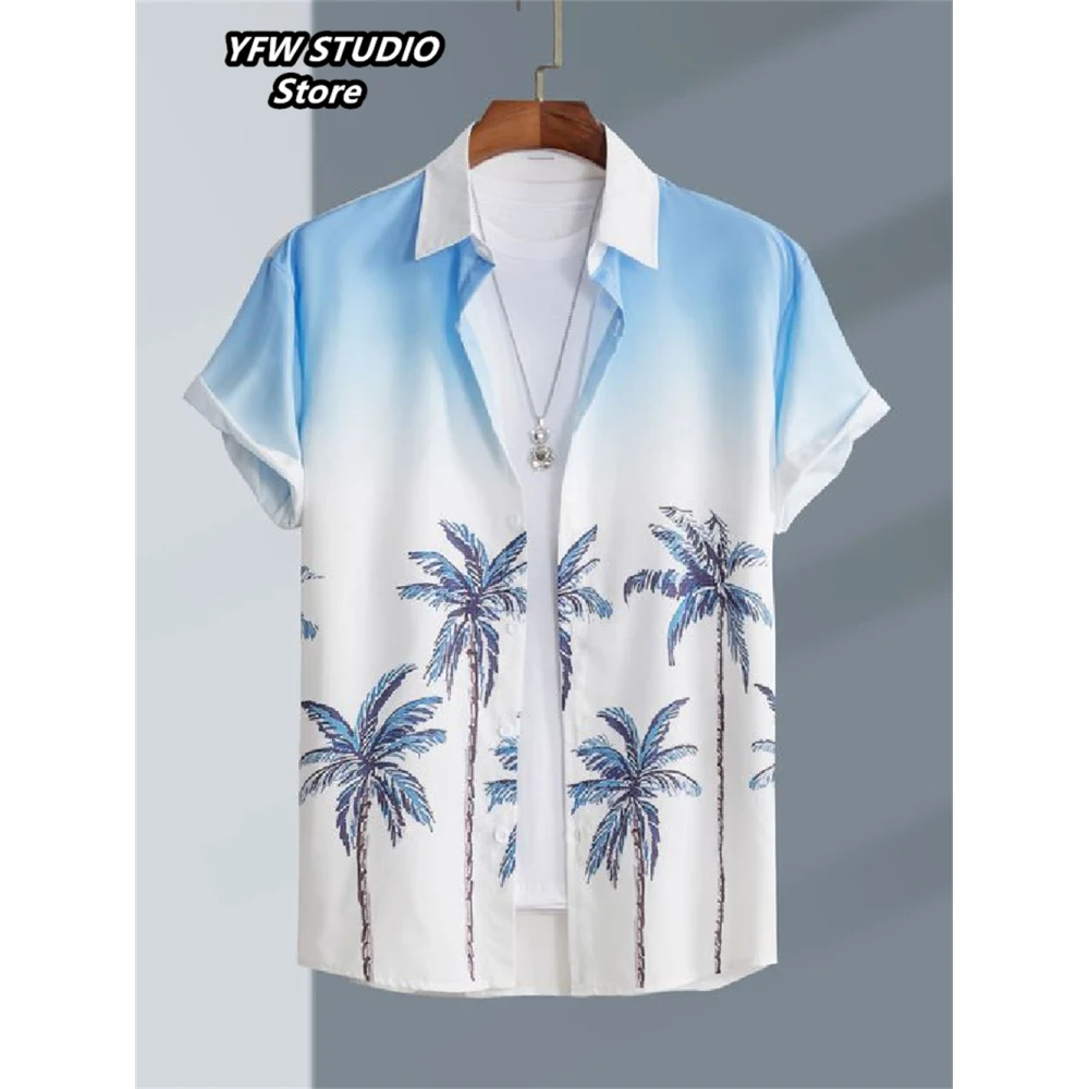 Hawaiian Men's Shirt 3D Plant Shirt Printing Loose Oversized Shirts and Blouses High-Quality Clothing Beach Party Sweatshirts