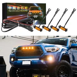 4Pcs Front Grille LED Light Bulbs Kit Mount Smoked Lens Amber Grill ONLY Luces LED Raptor For Toyota Tacoma W/TRD Pro 2016-Up