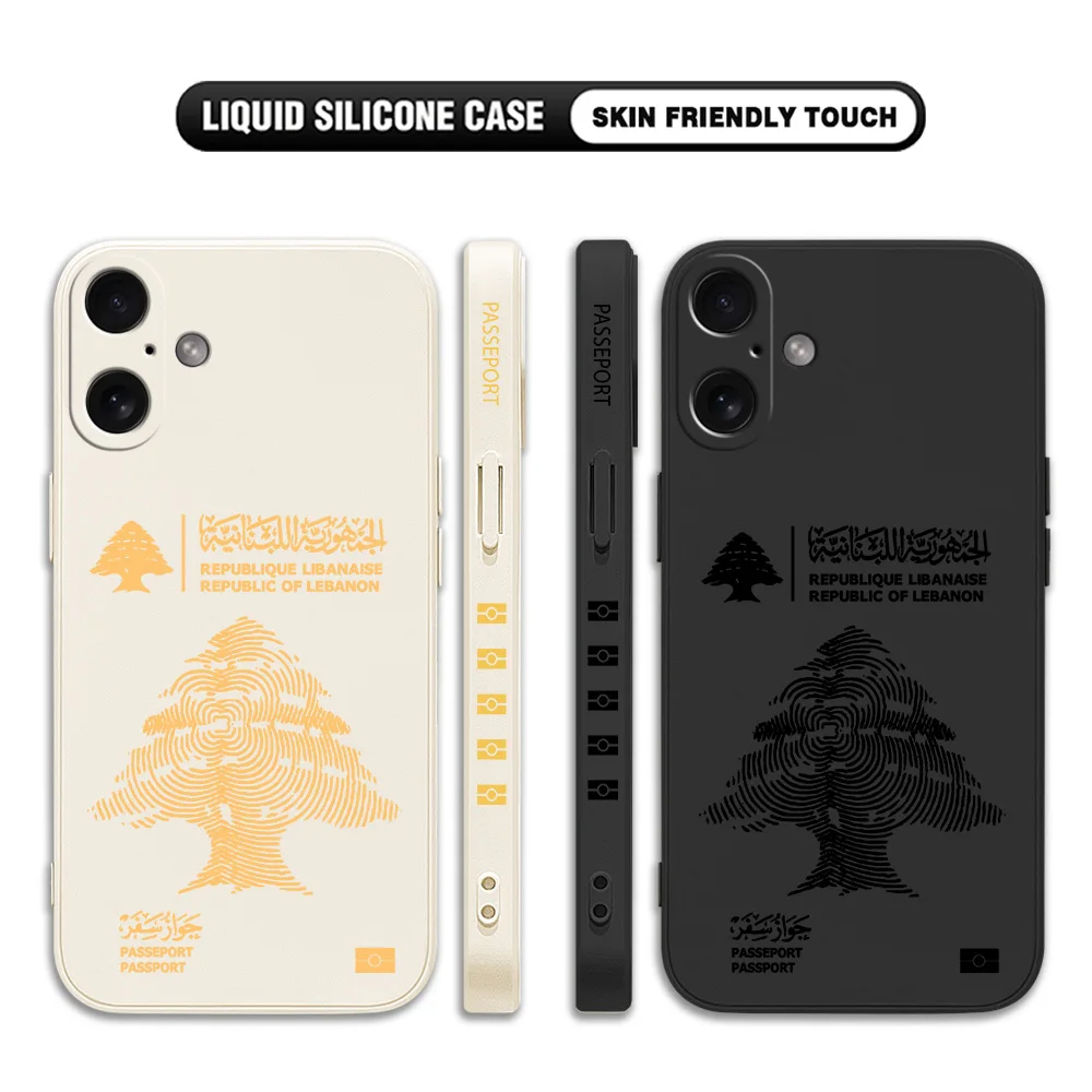 Lebanon Passport Phone Case for iPhone 16 15 14 13 12 11 Pro Max Mini X XR XSMax 8 7 6 6S Plus Soft Silicone Back Cover