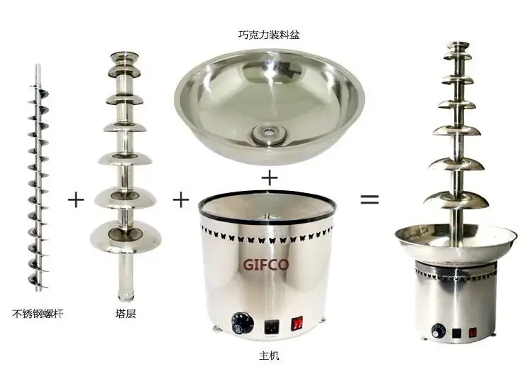 CF-7 Stainless Steel 304# Commerical Use 7 Layers Large Commercial Chocolate Fountain Price With Hight Quality