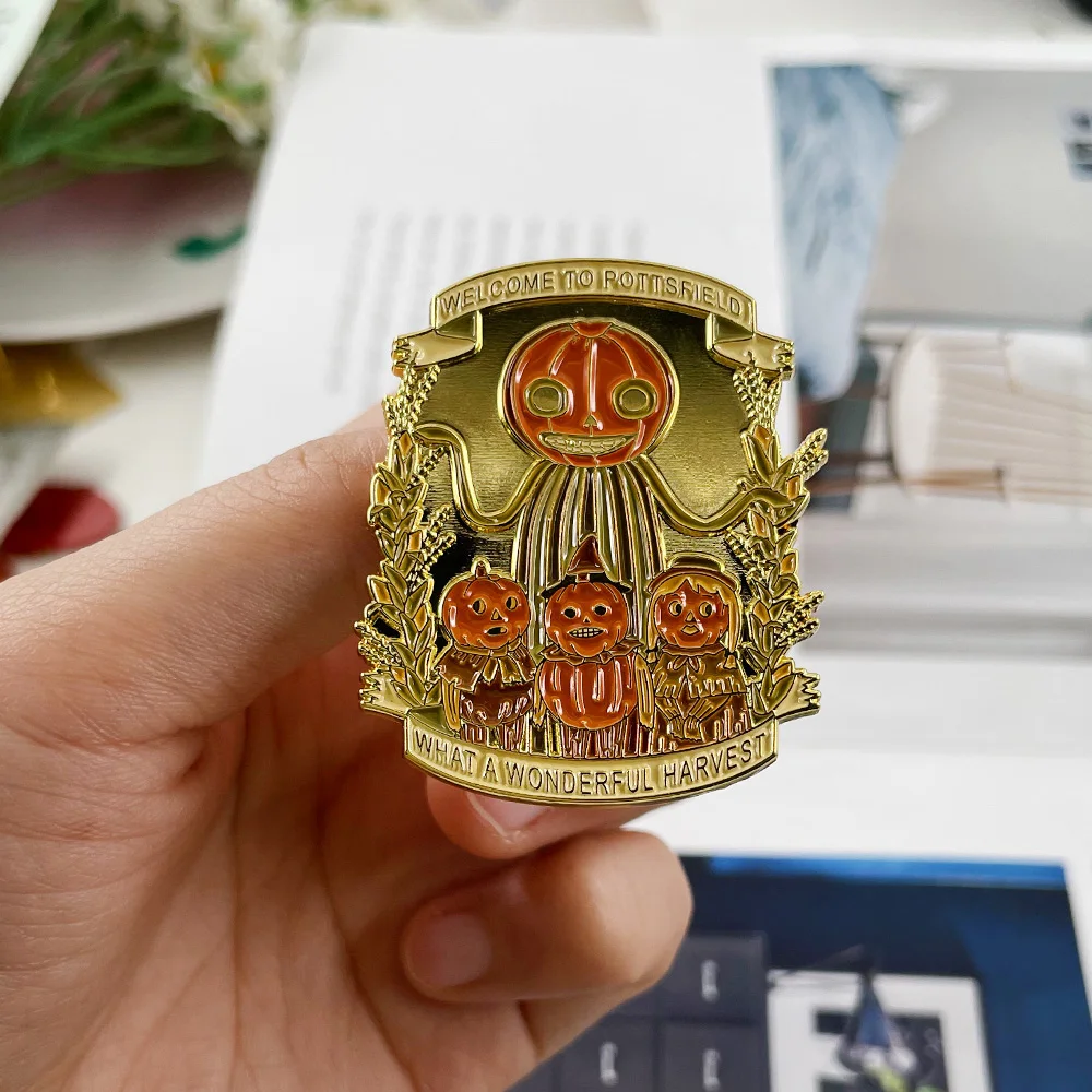 Welcome To Pottsfield What A Wonderful Harvest Cute Halloween Hard Enamel Pin Cartoon Plant Pumpkin Brooch Badge Pins Jewelry Gi