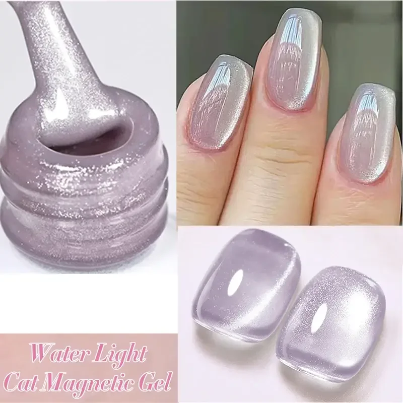 BORN PRETTY สีชมพูน้ํา Cat Magnetic GEL เล็บ Aurora Spar Glitter ลูกปัดแก้ว Soak Off UV LED กึ่งถาวรเคลือบเงา