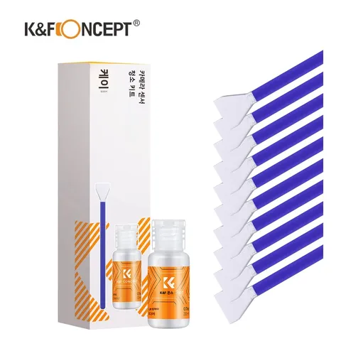 K & F Concept 카메라 센서 청소 키트, M4/3, 10 개 청소 면봉, 20ml 센서 청소 액체, 12mm Dslr 또는 Slr 카메라용 Best5