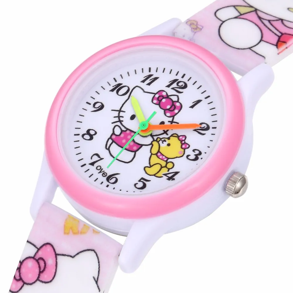 Lovely 3D cartoon Animated Children's Watch Silicone Strap Kids Quartz Watch Student Child Girls Wristwatch Clock Gift Montre