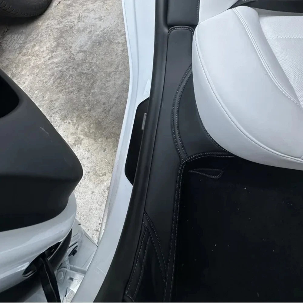 

For Tesla Model3 Highland 2024 Front Rear Door Sill Pad Door Welcome Pedal Threshold Strip 4PCS Leather New Accessories