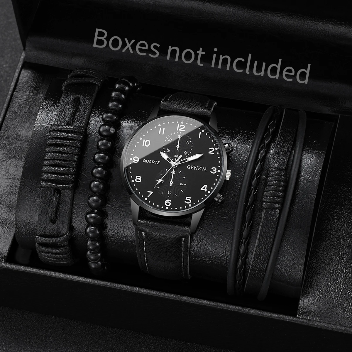 4/5 szt. Modne męskie zegarki męskie biznesowy zegarek kwarcowy Vintage skórzane bransoletki zestaw Reloj Hombre (bez pudełka)