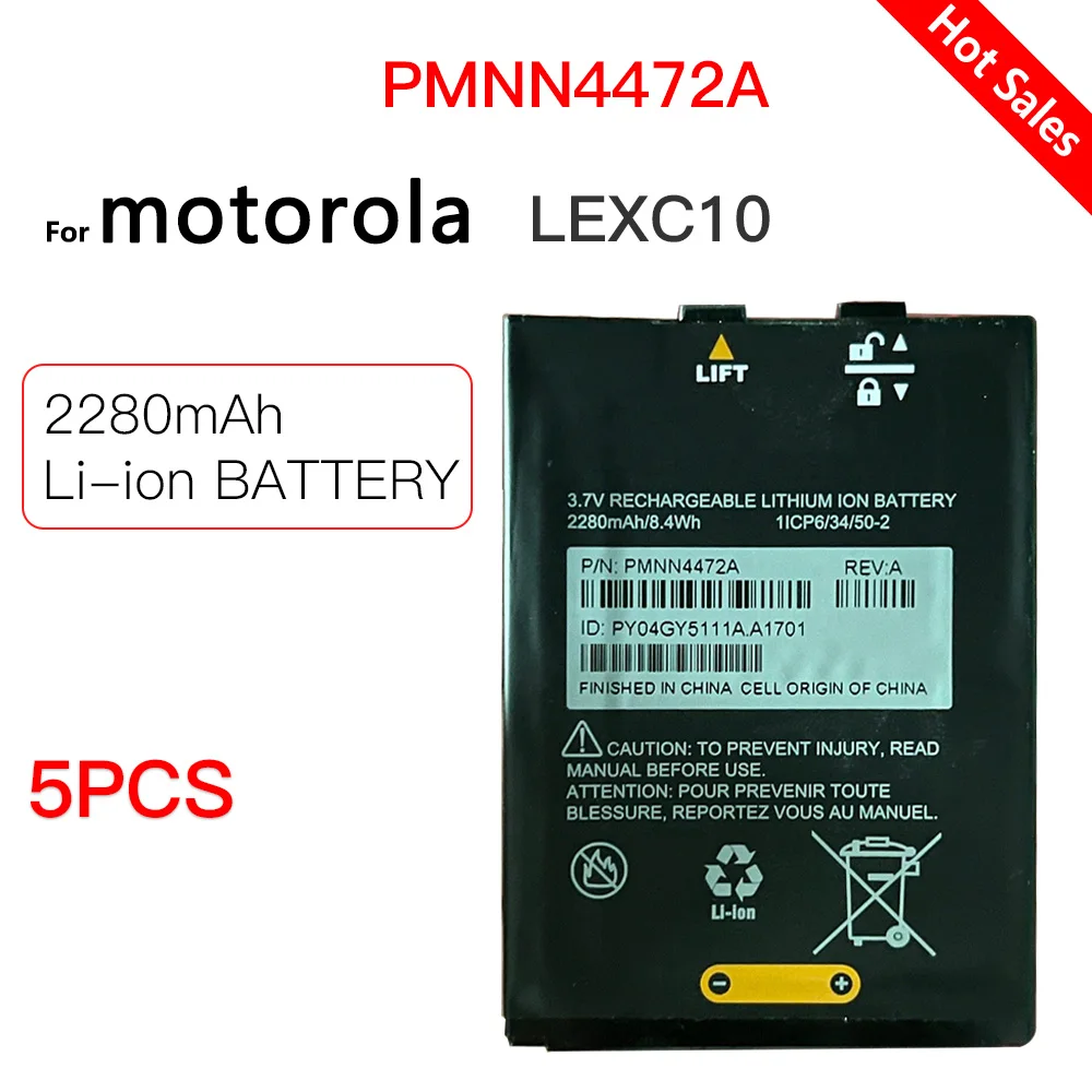 Original 2280mAh LEX C10 walkie-talkie Rechargeable battery for Motorola LEXC10 PMNN4472A PA33GAB013A Z9867 3.7V thin batteria