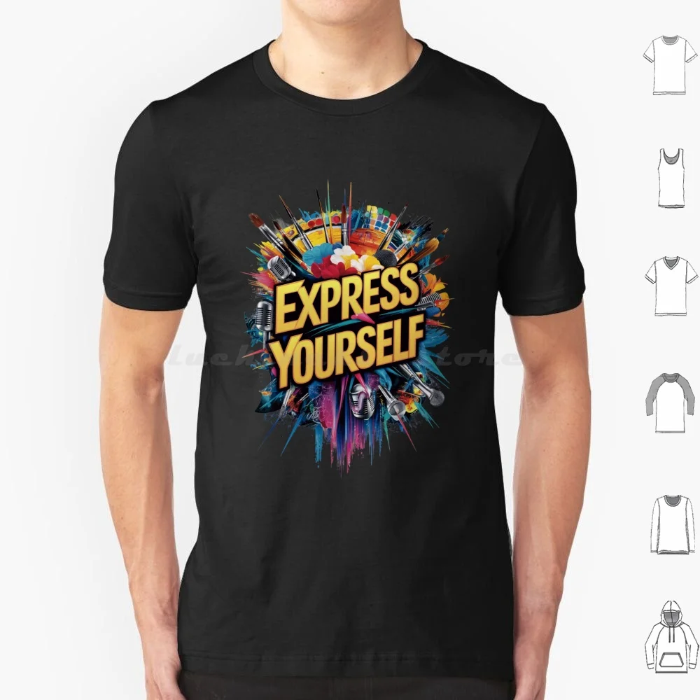 Express vous-même t-shirt grande taille 100% coton Expression auto-expression créativité Empowerment individualité Graffiti