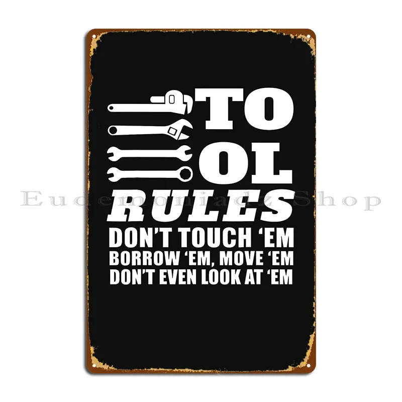 Механический Забавный Подарочный инструмент правила «don t touch em», ользная металлическая табличка для гостиной, Настенная пещера, строевая пещера, жестяной плакат