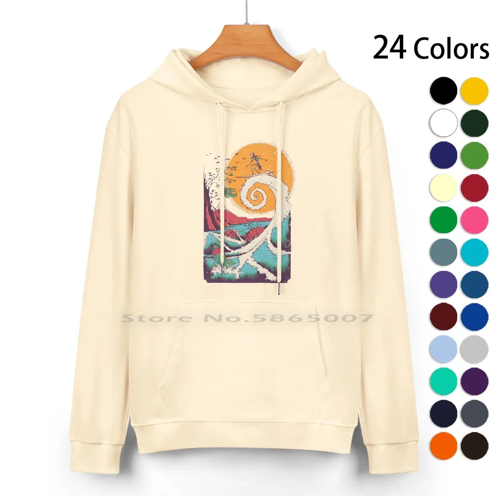 Sudadera con capucha de algodón puro para hombre y mujer, suéter con estampado de películas de Tv Surf Before Christmas, en 24 colores, Tim Burton, Jack Zero, Nightmare, Japón Waves, Dream Shark