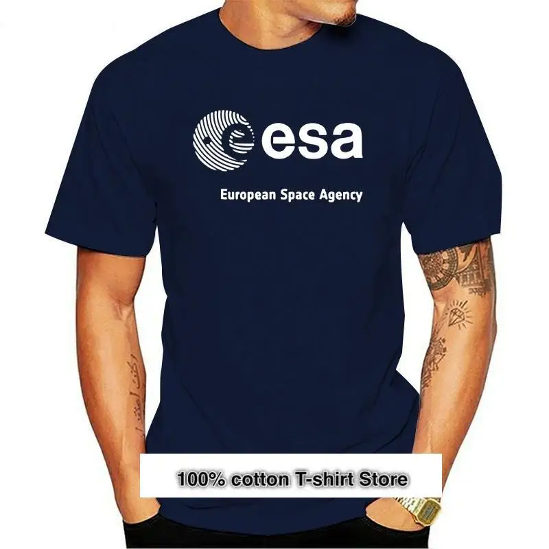 

Camiseta negra de la oficina espacial de la Unión Europea, camisa de lunares, Cosmos, Vega, Hubble, Iss