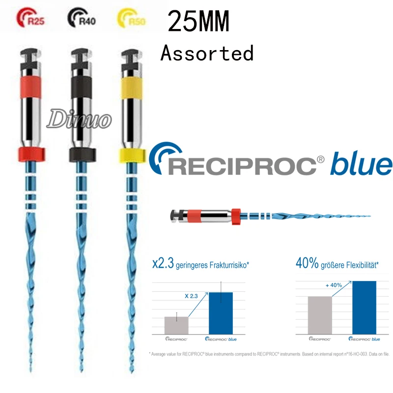 

6Pcs/1Box Orthdent Dental Reciprocating Blue Endodontic Files Only One Engine Use Heat Activated 21/25/31mm Dentistry Instrument
