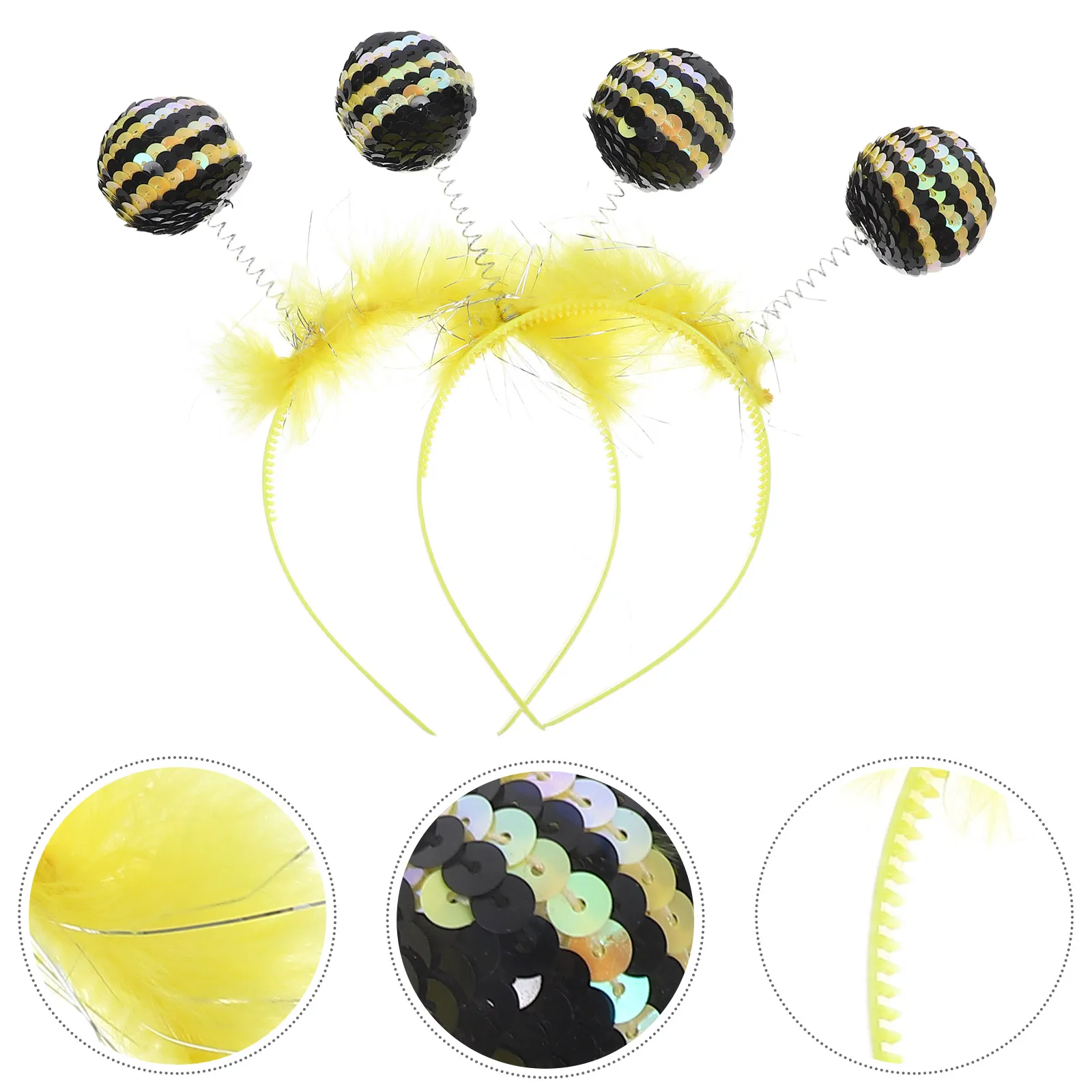 

2 Pcs Festive Party Hair Accessories Bee Headband Cosplay Accessory Hoops Cloth