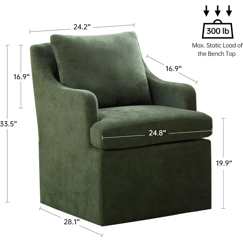 Upholstered Dining Chairs Set of 2 Dining Room Chairs with Casters