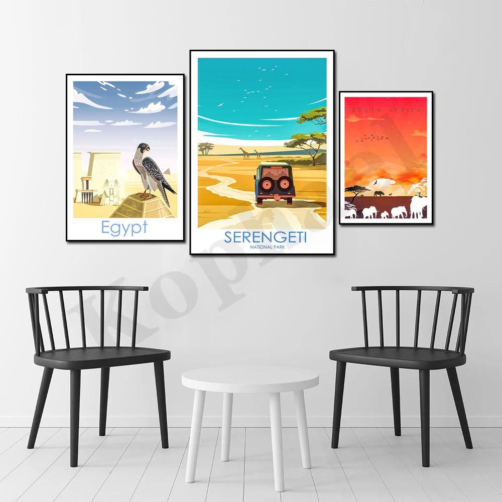 جنوب أفريقيا سيرنجيتي السنغال الجزائر أوغندا المغرب مدغشقر مالي مصر. مشهد السفر في المدينة. المنزل الرسم على لوحات القماش الجدارية