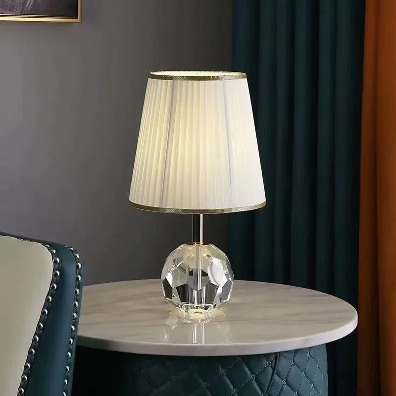 Fashion Bedroom Bedside Crystal Lamp - Perfume Bottle Shape, Gray Color, Light Luxury Ambient Lighting