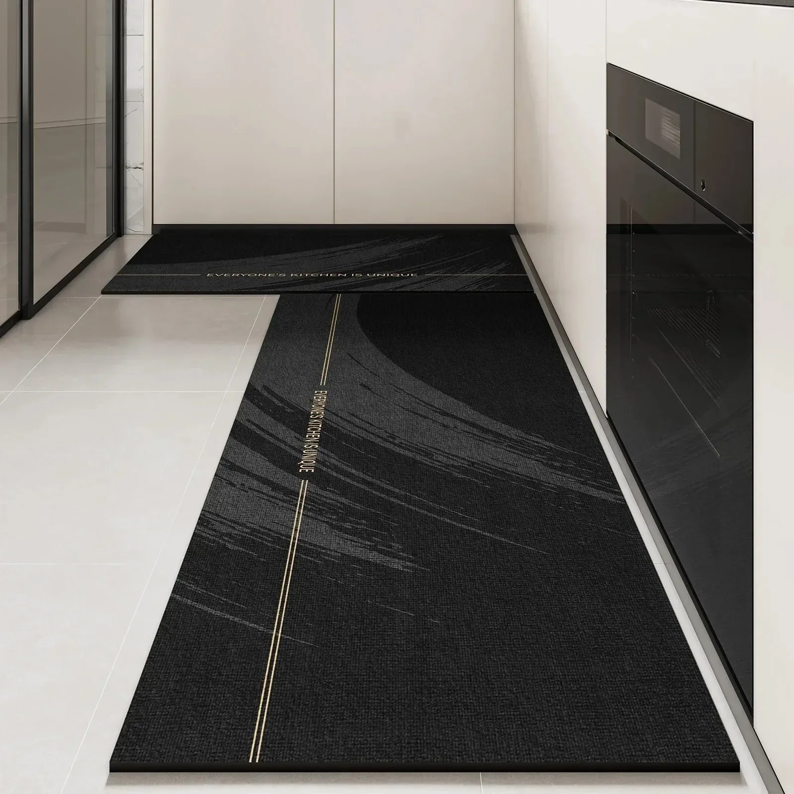 VIKAMA Kitchen Rug PVC Waterproof Non-slip Oil-proof Washable Long Runner Mat