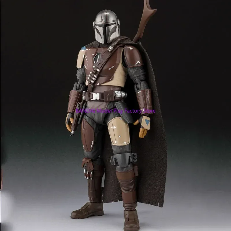 Bandai-KIT de modelo Original SHF THE MANDALORIAN, modelo de figura de acción de Anime, juguetes, regalos de modelo para niños, coleccionables, caja de espuma